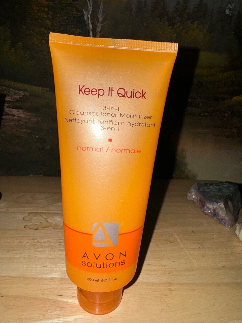 Avon solutions keep it quick 3 in 1 cleanser, toner, moisturizer. 6.7 fl oz.